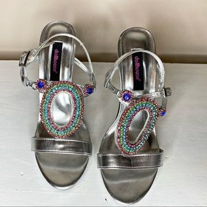 Dollhouse Rhinestone High Heel Sandals Size 6